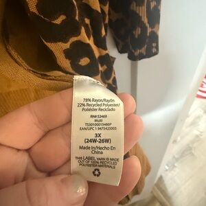 Leopard Print Knit Top in Mustard Brown